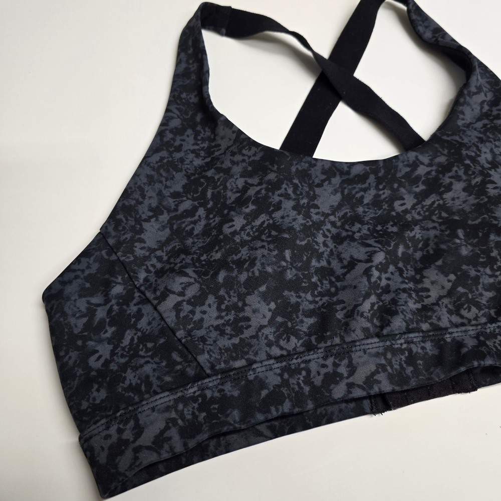 Lole Sports Bra Womens Large Black Grey Camo Crossback High Impact Athleisure - Picture 2 of 12